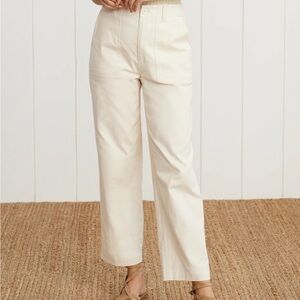Jenni Kayne cotton linen Ranger trouser in cream, size 4. New with tags